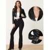 imageAllegra K Cropped Leather Jacket for Womens PU Casual Moto JacketsBlack