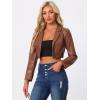 imageAllegra K Cropped Leather Jacket for Womens PU Casual Moto JacketsBrown