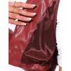 imageAllegra K Cropped Leather Jacket for Womens PU Casual Moto JacketsBurgundy