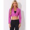 imageAllegra K Cropped Leather Jacket for Womens PU Casual Moto JacketsHot Pink