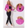 imageAllegra K Cropped Leather Jacket for Womens PU Casual Moto JacketsHot Pink