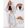 imageAllegra K Cropped Leather Jacket for Womens PU Casual Moto JacketsSilver