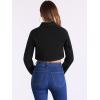 imageAllegra K Denim Jacket for Womens 2025 Casual Collared Long Sleeve Crop Jean JacketsBlack