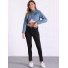 imageAllegra K Denim Jacket for Womens 2025 Casual Collared Long Sleeve Crop Jean JacketsLight Blue