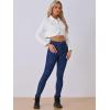 imageAllegra K Denim Jacket for Womens 2025 Casual Collared Long Sleeve Crop Jean JacketsWhite