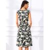 imageAllegra K Elegant Floral Dress for Womens Vintage Cowl Neck Cap Sleeve Cocktail Midi DressBlack