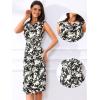 imageAllegra K Elegant Floral Dress for Womens Vintage Cowl Neck Cap Sleeve Cocktail Midi DressBlack