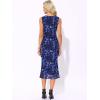 imageAllegra K Mesh Floral Dress for Womens Sleeveless Crew Neck Cocktail Party Midi DressesDark Blue