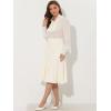 imageAllegra K Midi Skirt for Women Side Zipper High Waist Elegant Flared Flowy A Line Work SkirtsBeige