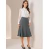 imageAllegra K Midi Skirt for Women Side Zipper High Waist Elegant Flared Flowy A Line Work SkirtsDark Grey