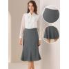 imageAllegra K Midi Skirt for Women Side Zipper High Waist Elegant Flared Flowy A Line Work SkirtsDark Grey