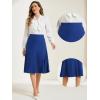 imageAllegra K Midi Skirt for Women Side Zipper High Waist Elegant Flared Flowy A Line Work SkirtsRoyal Blue