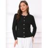 imageAllegra K Open Front Sweater for Womens Collarless Button Down Business Casual Chunky Knit CardigansBlack