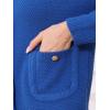 imageAllegra K Open Front Sweater for Womens Collarless Button Down Business Casual Chunky Knit CardigansRoyal Blue
