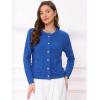 imageAllegra K Open Front Sweater for Womens Collarless Button Down Business Casual Chunky Knit CardigansRoyal Blue