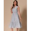 imageAllegra K Striped Shirt Dresses for Womens Sleeveless Work V Neck Ruffleed Midi DressBlack
