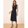 imageAllegra K Summer Dress for Womens 2024 Elegant Sleeveless V Neck ALine Pleated Flowy Midi DressBlack