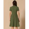imageAllegra K Vintage Dresses for Womens 2025 Spring Flat Collar Short Sleeve Fit and Flare DressArmy Green