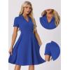 imageAllegra K Vintage Dresses for Womens 2025 Spring Flat Collar Short Sleeve Fit and Flare DressRoyal Blue