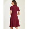 imageAllegra K Vintage Dresses for Womens 2025 Spring Flat Collar Short Sleeve Fit and Flare DressWine Red