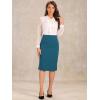 imageAllegra K Wear to Work Pencil Skirts for Womens Business Knee Length High Waist Bodycon Suit SkirtBlue Green