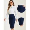 imageAllegra K Wear to Work Pencil Skirts for Womens Business Knee Length High Waist Bodycon Suit SkirtDark Blue