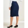 imageAllegra K Wear to Work Pencil Skirts for Womens Business Knee Length High Waist Bodycon Suit SkirtDark Blue