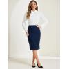 imageAllegra K Wear to Work Pencil Skirts for Womens Business Knee Length High Waist Bodycon Suit SkirtDark Blue