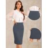 imageAllegra K Wear to Work Pencil Skirts for Womens Business Knee Length High Waist Bodycon Suit SkirtGrey
