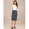 imageAllegra K Wear to Work Pencil Skirts for Womens Business Knee Length High Waist Bodycon Suit SkirtGrey