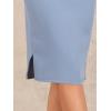 imageAllegra K Wear to Work Pencil Skirts for Womens Business Knee Length High Waist Bodycon Suit SkirtGrey Blue