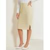 imageAllegra K Wear to Work Pencil Skirts for Womens Business Knee Length High Waist Bodycon Suit SkirtLight Khaki