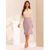 imageAllegra K Wear to Work Pencil Skirts for Womens Business Knee Length High Waist Bodycon Suit SkirtPink
