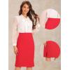 imageAllegra K Wear to Work Pencil Skirts for Womens Business Knee Length High Waist Bodycon Suit SkirtRed