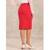 imageAllegra K Wear to Work Pencil Skirts for Womens Business Knee Length High Waist Bodycon Suit SkirtRed