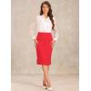 imageAllegra K Wear to Work Pencil Skirts for Womens Business Knee Length High Waist Bodycon Suit SkirtRed