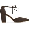 imageAllegra K Women Ankle Tie Chunky Heel Pointed Toe Dress Coffee Pumps 10 M US