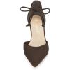 imageAllegra K Women Ankle Tie Chunky Heel Pointed Toe Dress Coffee Pumps 10 M US