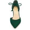 imageAllegra K Women Ankle Tie Chunky Heel Pointed Toe Dress Dark Green Pumps 6 M US