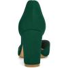 imageAllegra K Women Ankle Tie Chunky Heel Pointed Toe Dress Dark Green Pumps 6 M US