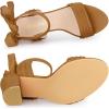 imageAllegra K Women Open Toe Ankle Tie Back Chunky Heel SandalsBrown