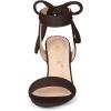 imageAllegra K Women Open Toe Ankle Tie Back Chunky Heel SandalsDark Brown