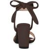 imageAllegra K Women Open Toe Ankle Tie Back Chunky Heel SandalsDark Brown