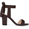 imageAllegra K Women Open Toe Ankle Tie Back Chunky Heel SandalsDark Brown