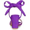imageAllegra K Women Open Toe Ankle Tie Back Chunky Heel SandalsDark Purple