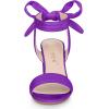 imageAllegra K Women Open Toe Ankle Tie Back Chunky Heel SandalsDark Purple