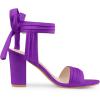 imageAllegra K Women Open Toe Ankle Tie Back Chunky Heel SandalsDark Purple