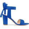 imageAllegra K Women Open Toe Ankle Tie Back Chunky Heel SandalsDeep Blue