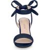 imageAllegra K Women Open Toe Ankle Tie Back Chunky Heel SandalsNavy Blue
