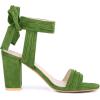 imageAllegra K Women Open Toe Ankle Tie Back Chunky Heel SandalsOlive Green